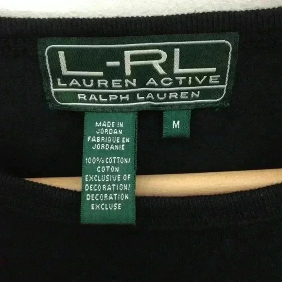 LRL Lauren Active Women Black Silver M Top - Picture 4 of 6